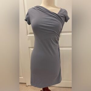 Susana Monaco Asymmetrical Gathered Gray Dress Small